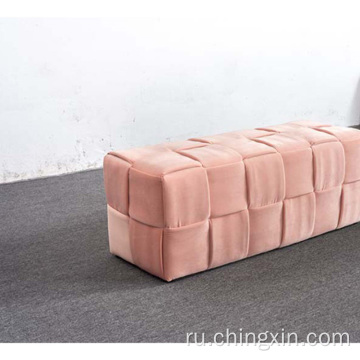 Розовый бархатный хранения османской мебели для гостиной